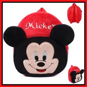 Plush Mickey Mouse Backpack - Red and Black